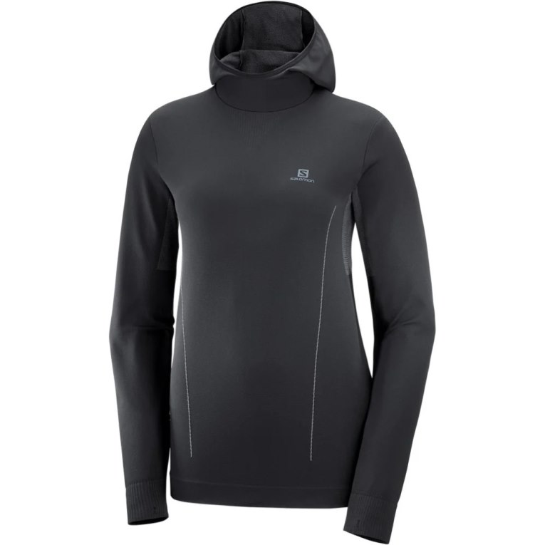 Black Salomon Essential Seamless Women's Sweatshirt | PH 98703M